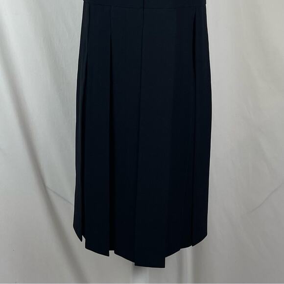CAbi Black Detached Pleated Office To Date Night Neutral Dress NWOT Size 8 - Picture 7 of 11